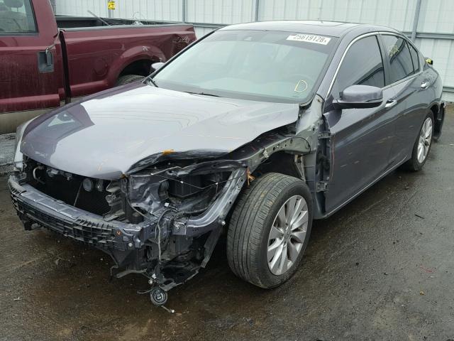 1HGCR2F8XEA122525 - 2014 HONDA ACCORD EXL GRAY photo 2