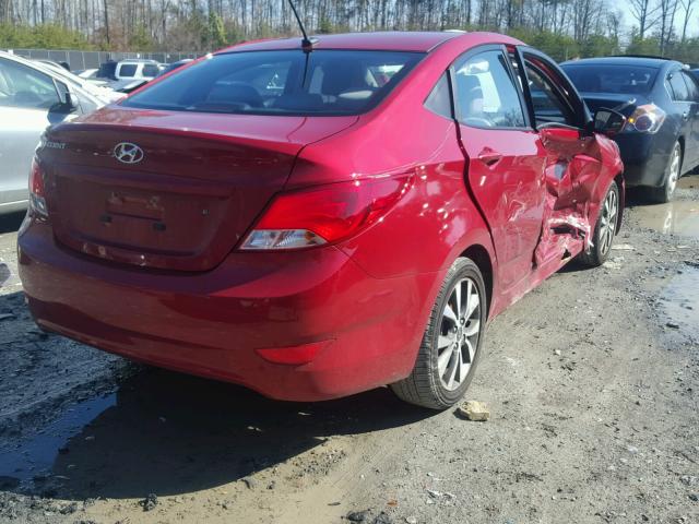 KMHCT4AE1HU359959 - 2017 HYUNDAI ACCENT SE RED photo 4