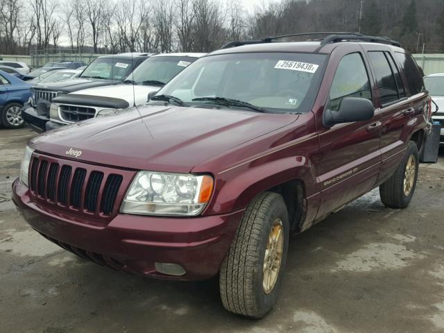 1J4GW68S6XC577852 - 1999 JEEP GRAND CHER RED photo 2