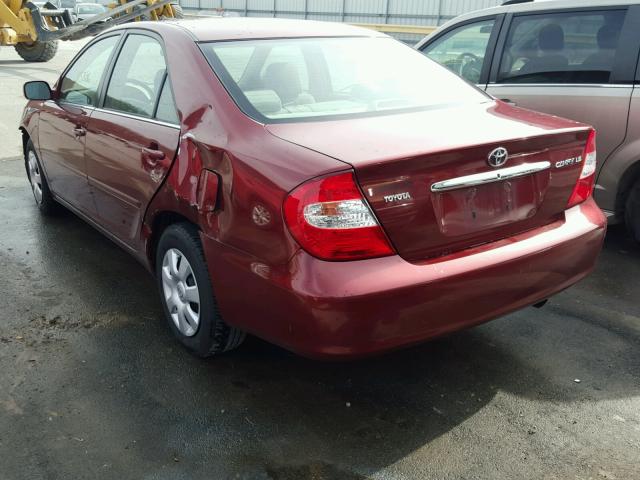 4T1BE32K34U369441 - 2004 TOYOTA CAMRY LE RED photo 3