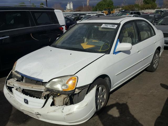 2HGES267X3H519364 - 2003 HONDA CIVIC EX WHITE photo 2