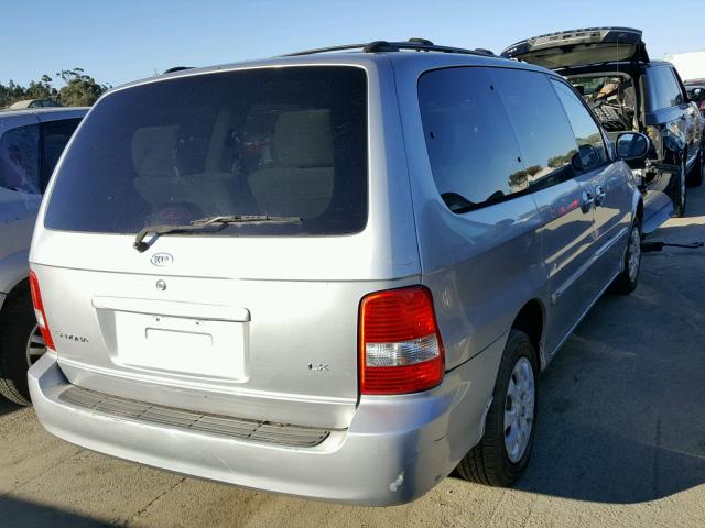 KNDUP132356769953 - 2005 KIA SEDONA EX GRAY photo 4