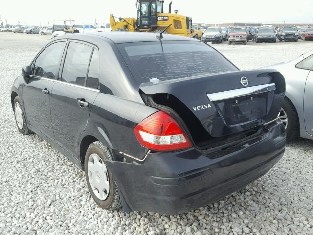 3N1BC11E38L410499 - 2008 NISSAN VERSA S BLACK photo 3