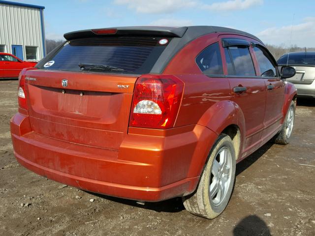 1B3HB48B27D532722 - 2007 DODGE CALIBER SX ORANGE photo 4