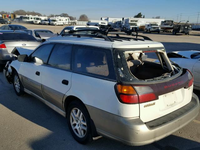 4S3BH665217632143 - 2001 SUBARU LEGACY OUT WHITE photo 3