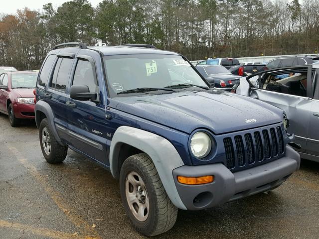 1J4GL48K34W272302 - 2004 JEEP LIBERTY SP BLUE photo 1