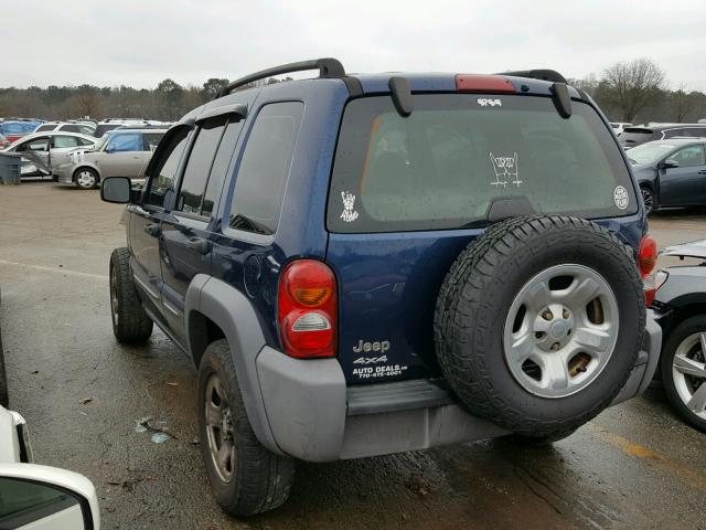 1J4GL48K34W272302 - 2004 JEEP LIBERTY SP BLUE photo 3