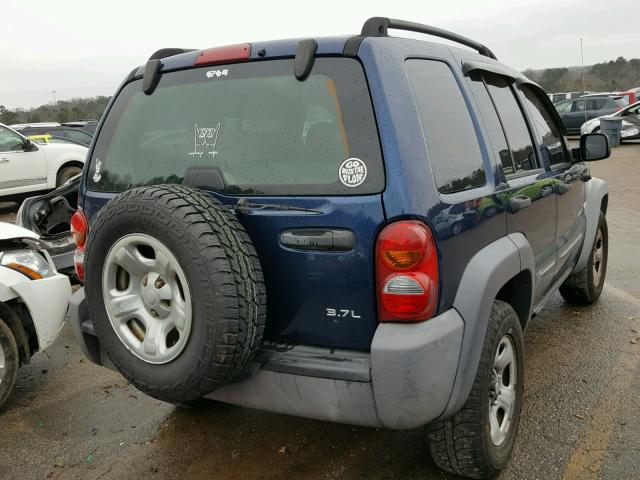 1J4GL48K34W272302 - 2004 JEEP LIBERTY SP BLUE photo 4