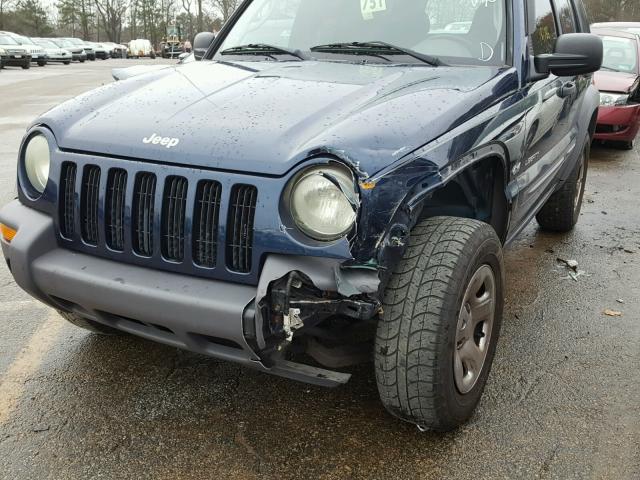 1J4GL48K34W272302 - 2004 JEEP LIBERTY SP BLUE photo 9