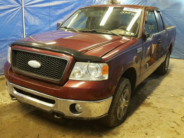 1FTPX14586FB22665 - 2006 FORD F150 MAROON photo 2