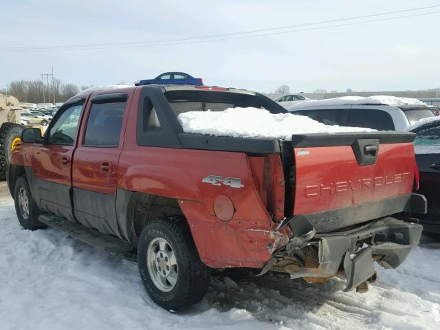 3GNEK13T52G166094 - 2002 CHEVROLET AVALANCHE ORANGE photo 3