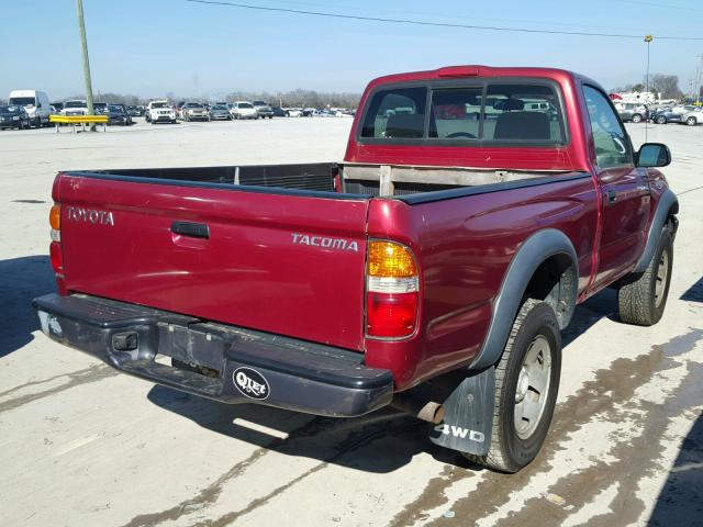 5TEPM62N24Z420797 - 2004 TOYOTA TACOMA RED photo 4