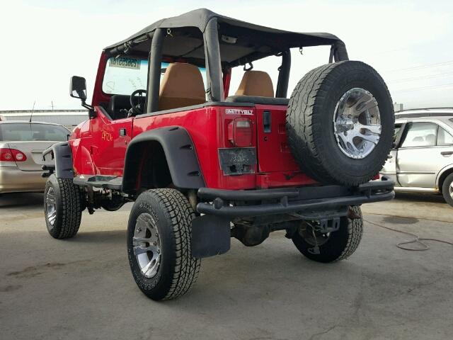 1J4FY29S5RP421391 - 1994 JEEP WRANGLER / RED photo 3