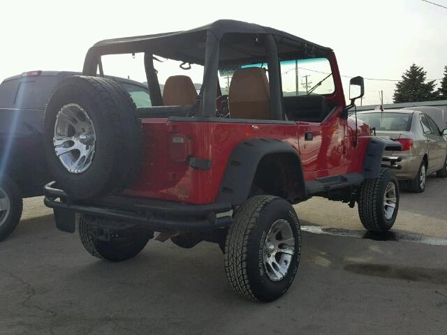 1J4FY29S5RP421391 - 1994 JEEP WRANGLER / RED photo 4