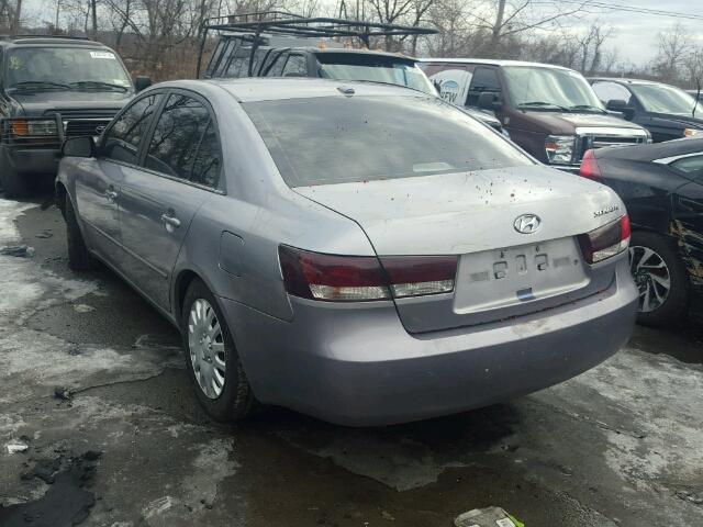 5NPET46C88H390754 - 2008 HYUNDAI SONATA GLS GRAY photo 3