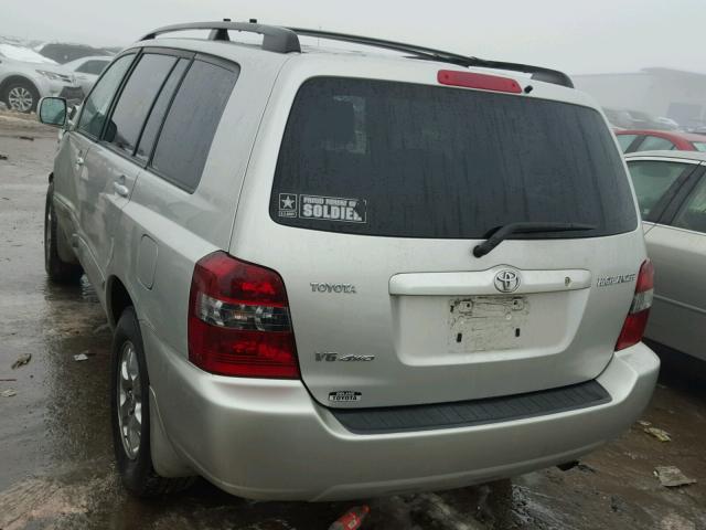 JTEEP21A340025786 - 2004 TOYOTA HIGHLANDER SILVER photo 3