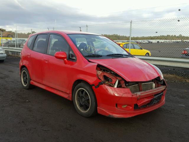 JHMGD37678S067157 - 2008 HONDA FIT SPORT RED photo 1