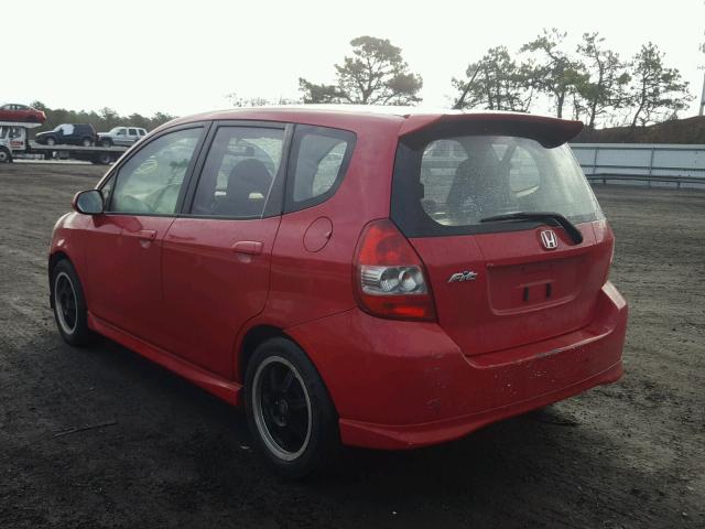 JHMGD37678S067157 - 2008 HONDA FIT SPORT RED photo 3