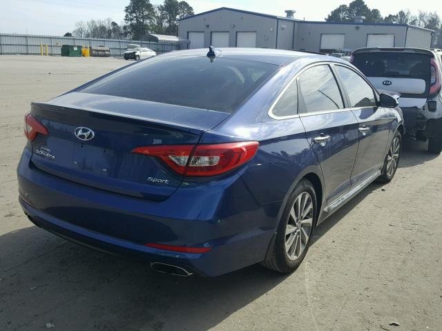 5NPE34AF1HH586889 - 2017 HYUNDAI SONATA SPO BLUE photo 4