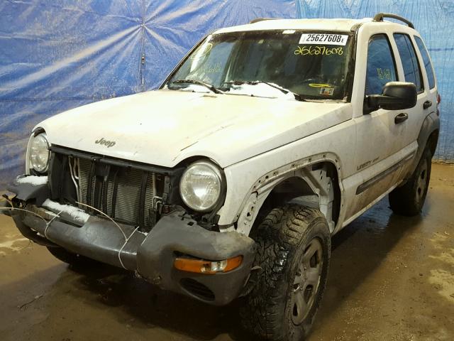 1J4GL48K72W122027 - 2002 JEEP LIBERTY SP WHITE photo 2