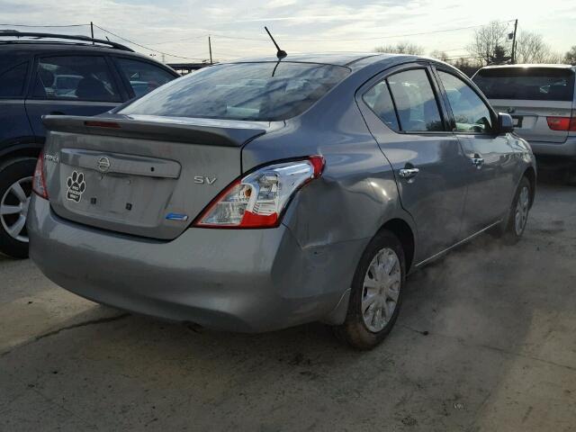 3N1CN7AP5EL800373 - 2014 NISSAN VERSA S SILVER photo 4