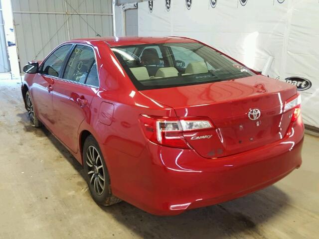 4T1BF1FK3CU616743 - 2012 TOYOTA CAMRY BASE RED photo 3