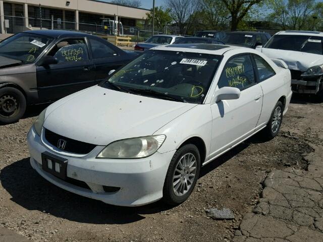 1HGEM22925L003121 - 2005 HONDA CIVIC EX WHITE photo 2