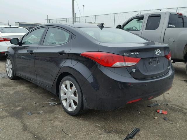 5NPDH4AE3DH423210 - 2013 HYUNDAI ELANTRA GL BLACK photo 3