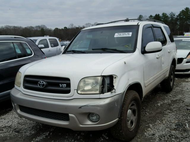 5TDZT34A12S088835 - 2002 TOYOTA SEQUOIA SR WHITE photo 2