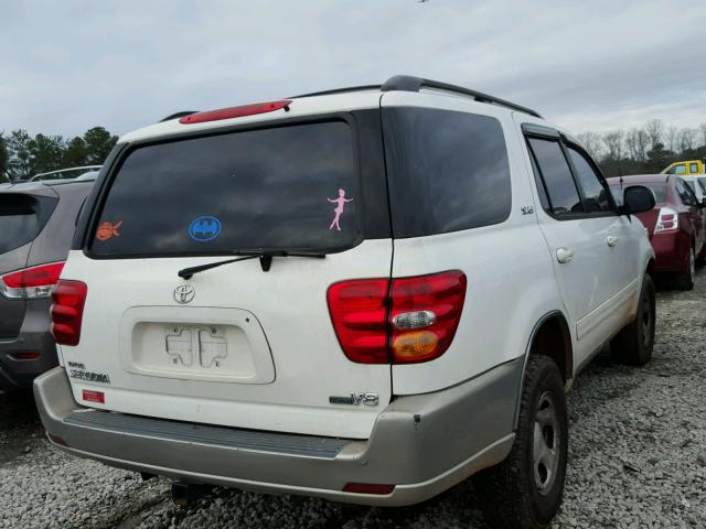 5TDZT34A12S088835 - 2002 TOYOTA SEQUOIA SR WHITE photo 4