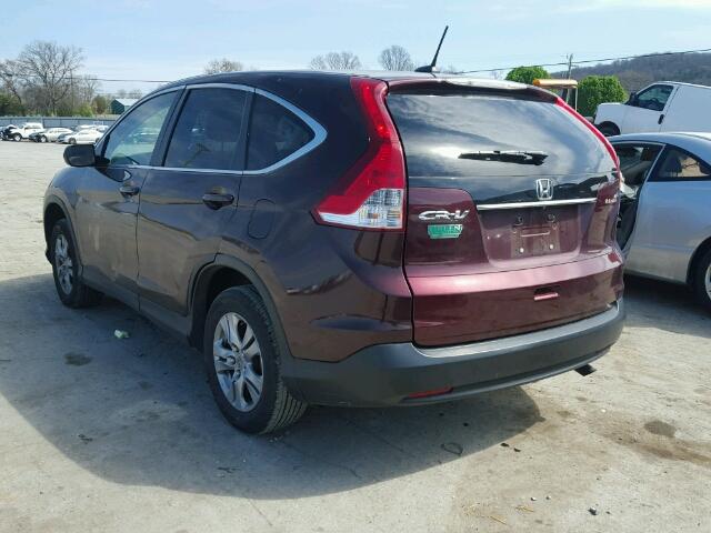 5J6RM3H7XEL016852 - 2014 HONDA CR-V EX-L BURGUNDY photo 3