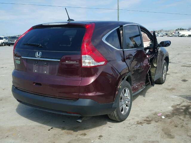 5J6RM3H7XEL016852 - 2014 HONDA CR-V EX-L BURGUNDY photo 4