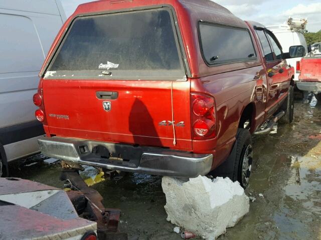 1D7KS28A87J597632 - 2007 DODGE RAM 2500 S RED photo 4