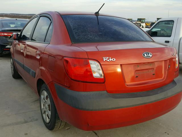 KNADE123176193103 - 2007 KIA RIO BASE ORANGE photo 3