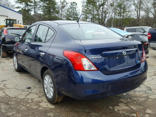 3N1CN7APXCL890102 - 2012 NISSAN VERSA S BLUE photo 3