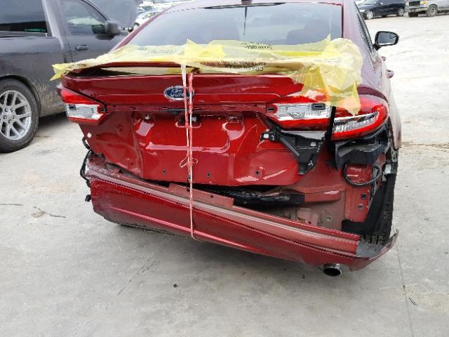 3FA6P0HD7HR305624 - 2017 FORD FUSION SE RED photo 9