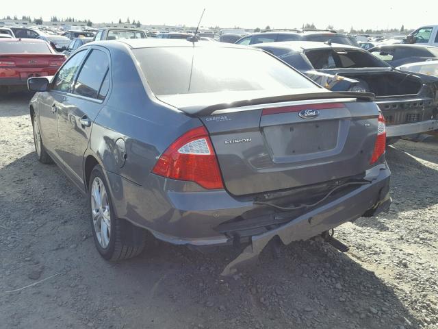 3FAHP0HA3CR365875 - 2012 FORD FUSION SE GRAY photo 3