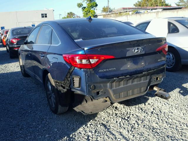 5NPE24AF4GH381147 - 2016 HYUNDAI SONATA SE BLUE photo 3