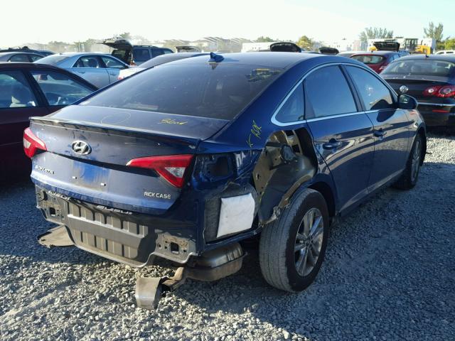 5NPE24AF4GH381147 - 2016 HYUNDAI SONATA SE BLUE photo 4