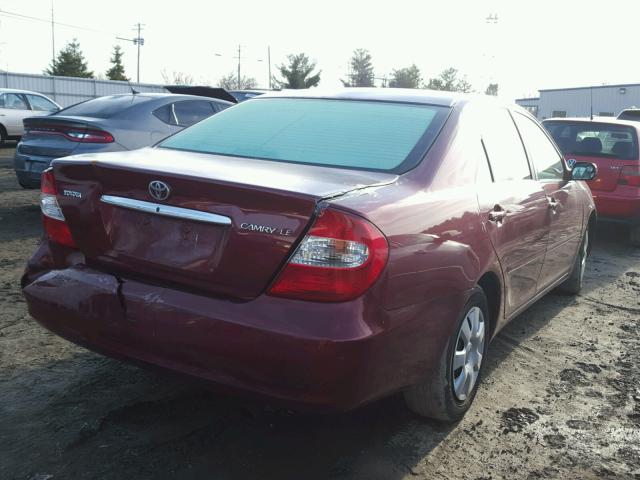 4T1BE32K84U310756 - 2004 TOYOTA CAMRY LE RED photo 4