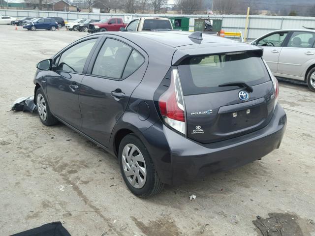 JTDKDTB3XF1580835 - 2015 TOYOTA PRIUS C GRAY photo 3