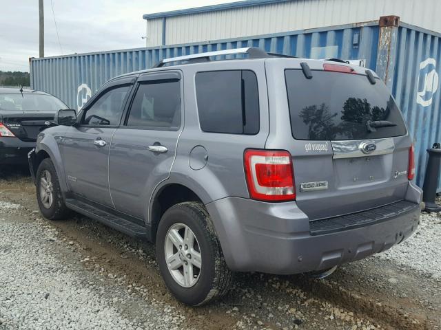 1FMCU49H28KC63278 - 2008 FORD ESCAPE HEV GRAY photo 3