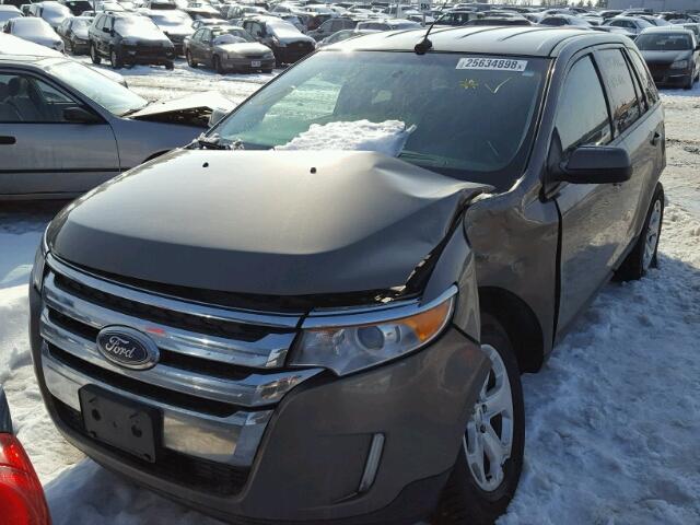 2FMDK4JC9EBB41694 - 2014 FORD EDGE SEL GRAY photo 2