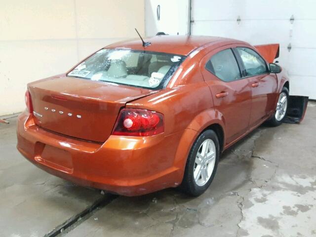 1C3CDZCBXCN154777 - 2012 DODGE AVENGER SX ORANGE photo 4