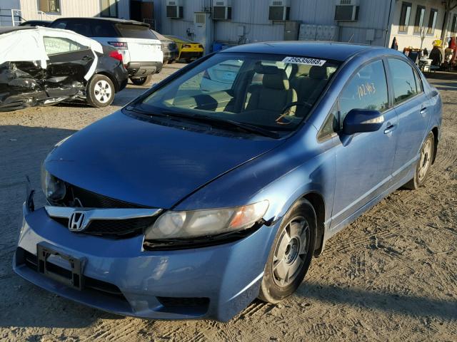 JHMFA36249S002836 - 2009 HONDA CIVIC HYBR BLUE photo 2