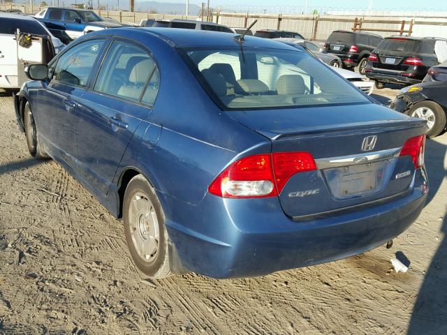 JHMFA36249S002836 - 2009 HONDA CIVIC HYBR BLUE photo 3