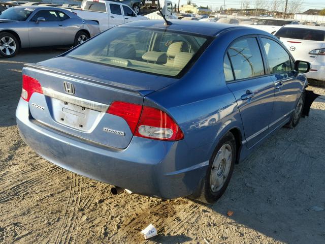 JHMFA36249S002836 - 2009 HONDA CIVIC HYBR BLUE photo 4