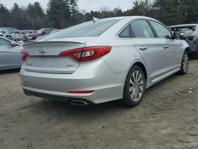 5NPE34AF1FH058086 - 2015 HYUNDAI SONATA SPO SILVER photo 4