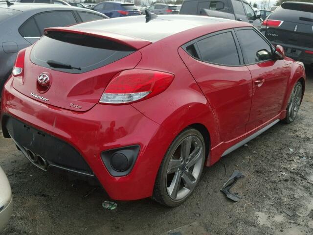 KMHTC6AE8DU142348 - 2013 HYUNDAI VELOSTER T RED photo 4