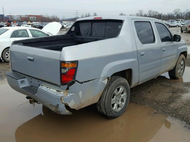 2HJYK16327H501008 - 2007 HONDA RIDGELINE GRAY photo 4